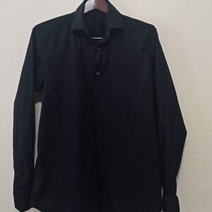 Roberto Cavalli Black Cavalli Button Down Shirt Sz 41/16